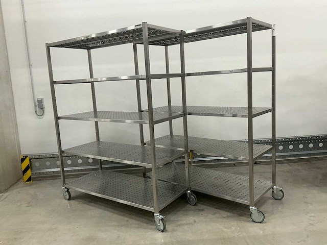 Roestvrijstalen meerlaagse trolley (2x) - afbeelding 1 van  2
