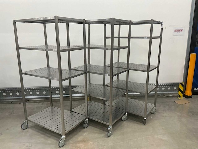 Roestvrijstalen meerlaagse trolley (3x) - afbeelding 1 van  3