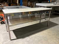 Roestvrijstalen snijtafel met onderplank - afbeelding 2 van  5