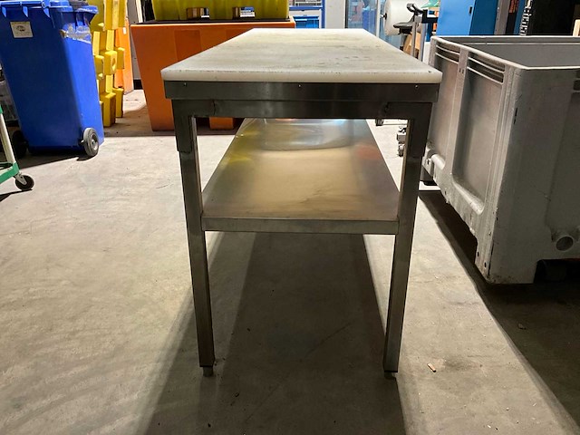 Roestvrijstalen snijtafel met onderplank - afbeelding 5 van  5