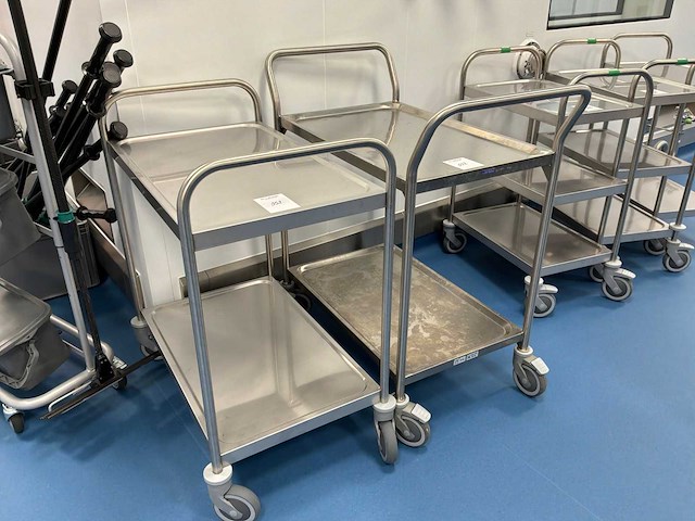 Roestvrijstalen trolley (2x) - afbeelding 1 van  2