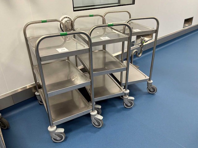 Roestvrijstalen trolley (3x) - afbeelding 2 van  2