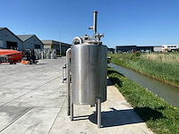 Roestvrijstalen verticale tank met scharnierende deksel - afbeelding 3 van  4