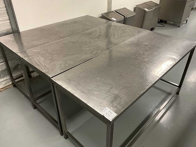 Roestvrijstalen werktafel (3x) - afbeelding 3 van  5