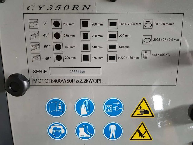 Rogi - 2025 - cy350rn - inverter bandzaagmachine - afbeelding 4 van  4