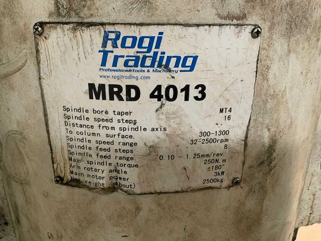 Rogi trading mrd4013 radiaalboormachine - afbeelding 6 van  6