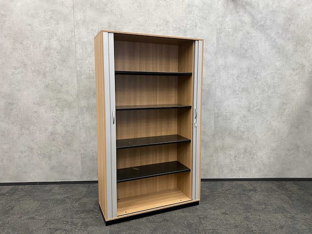 Rohde&grahl - hoge houten roldeurkast met sleutel - afbeelding 5 van  12