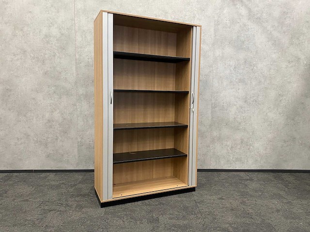 Rohde&grahl - hoge houten roldeurkast met sleutel - afbeelding 8 van  12