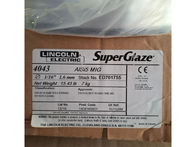 Rol super glaze lasdraad lincoln, 4043 alsi5 mig - afbeelding 2 van  2