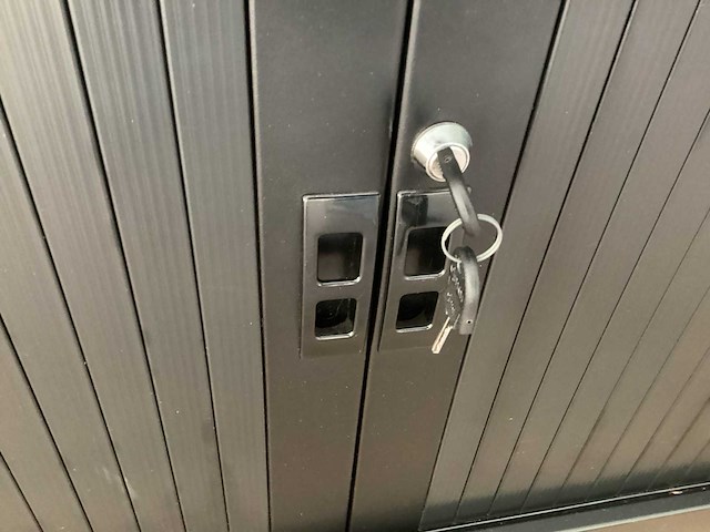 Roldeurkast 120 cm , zwart / beuken - afbeelding 2 van  5