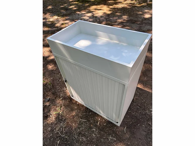 Roldeurkast laag wit (incl plantenbak) 80 x 45 x 105 cm (4x) - afbeelding 5 van  5