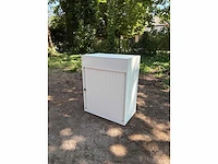 Roldeurkast laag wit (incl plantenbak) 80 x 45 x 105 cm (4x)