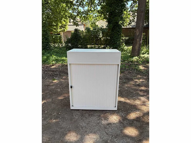 Roldeurkast laag wit (incl plantenbak) 80 x 45 x 105 cm (4x) - afbeelding 2 van  5
