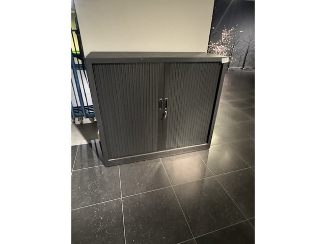 Roldeurkast met bhv en pbm materialen, zwart - afbeelding 1 van  9