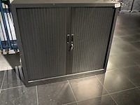 Roldeurkast met bhv en pbm materialen, zwart - afbeelding 1 van  9