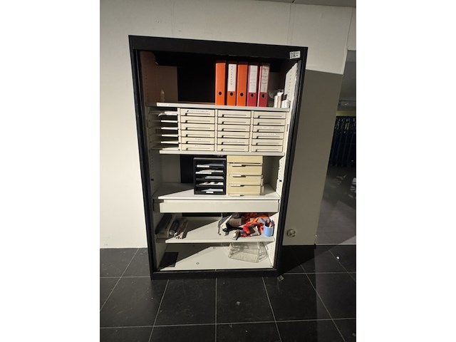 Roldeurkast met bhv en pbm materialen, zwart - afbeelding 7 van  9