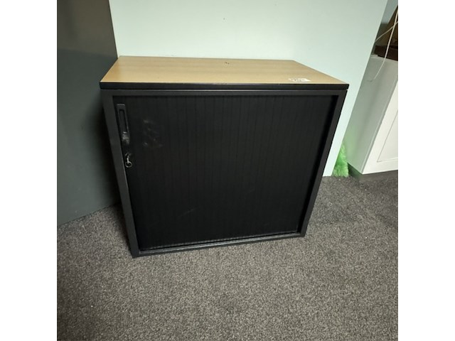 Roldeurkast, zwart/beuken - afbeelding 1 van  2