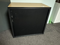 Roldeurkast, zwart/beuken - afbeelding 1 van  2