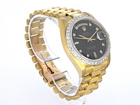 Rolex - gouden rolex oyster perpetual day date polshorloge met natuurlijke diamanten - afbeelding 6 van  11