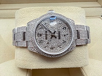 Rolex datejust 31 | 278240 | full "iced" out with natural diamonds arabic dial - afbeelding 7 van  12
