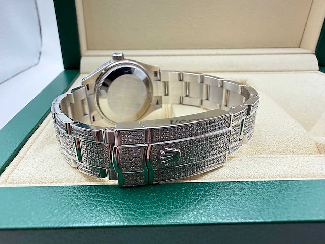 Rolex datejust 31 | 278240 | full "iced" out with natural diamonds arabic dial - afbeelding 12 van  12