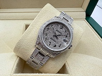 Rolex datejust 31 | 278240 | full "iced" out with natural diamonds arabic dial - afbeelding 6 van  12