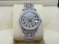 Rolex datejust 31 | 278240 | full "iced" out with natural diamonds arabic dial - afbeelding 5 van  12