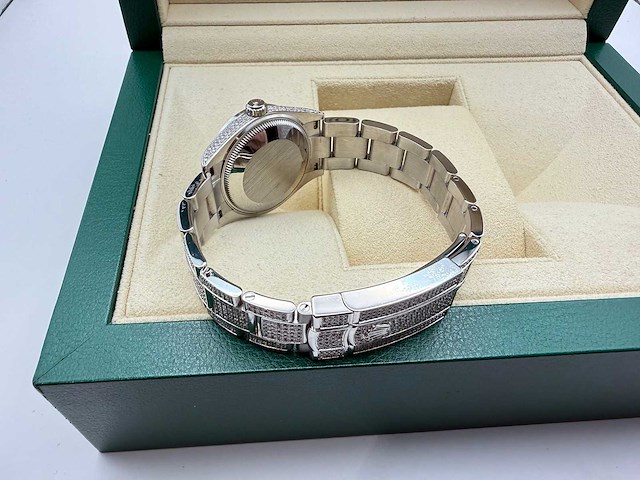 Rolex datejust 31 | 278240 | full "iced" out with natural diamonds | roman dial - afbeelding 2 van  12