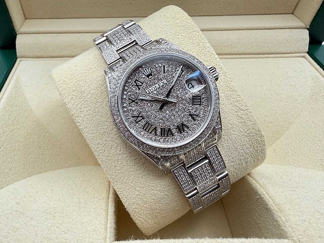 Rolex datejust 31 | 278240 | full "iced" out with natural diamonds - afbeelding 1 van  12