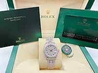 Rolex datejust 31 278240 | steel oyster iced out natural diamonds | arabic dial | 2023 - afbeelding 3 van  9