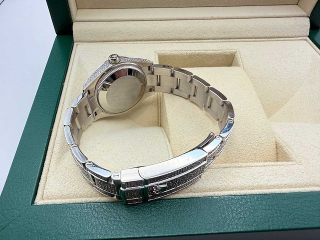Rolex datejust 31 278240 | steel oyster iced out natural diamonds | arabic dial | 2023 - afbeelding 9 van  12