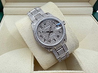 Rolex datejust 31 278240 | steel oyster iced out natural diamonds | arabic dial | 2023 - afbeelding 3 van  12
