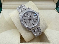 Rolex datejust 31 278240 | steel oyster iced out natural diamonds | arabic dial | 2023 - afbeelding 5 van  12