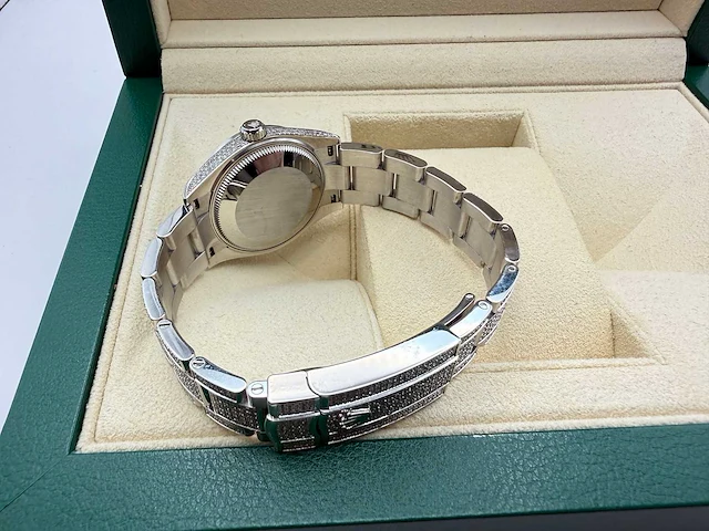 Rolex datejust 31 278240 | steel oyster iced out natural diamonds | arabic dial | 2023 - afbeelding 2 van  12