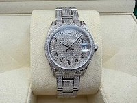 Rolex datejust 31 278240 | steel oyster iced out natural diamonds | arabic dial | 2023