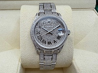 Rolex datejust 31 278240 | steel oyster iced out natural diamonds | roman dial | 2023 - afbeelding 10 van  12