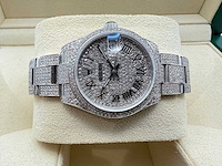 Rolex datejust 31 278240 | steel oyster iced out natural diamonds | roman dial | 2023 - afbeelding 11 van  12