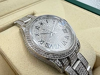 Rolex datejust 31 278240 | steel oyster iced out natural diamonds | roman dial | 2023 - afbeelding 11 van  12
