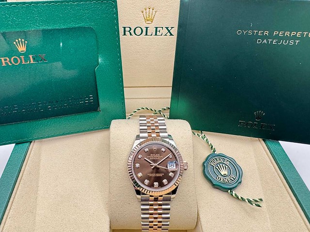 Rolex datejust 31 278271 | chocolate diamond dial | jubilee | 2026 | unworn - afbeelding 7 van  10