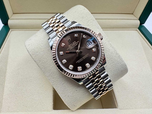 Rolex datejust 31 278271 | chocolate diamond dial | jubilee | 2026 | unworn - afbeelding 8 van  10