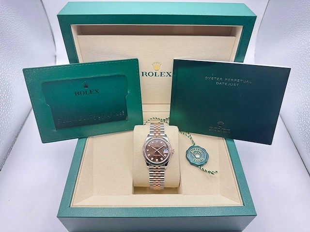 Rolex datejust 31 278271 | chocolate diamond dial | jubilee | 2026 | unworn - afbeelding 10 van  10