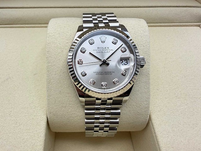 Rolex datejust 31 278274 | silver diamond dot | jubilee | 2026 | unworn - afbeelding 1 van  12