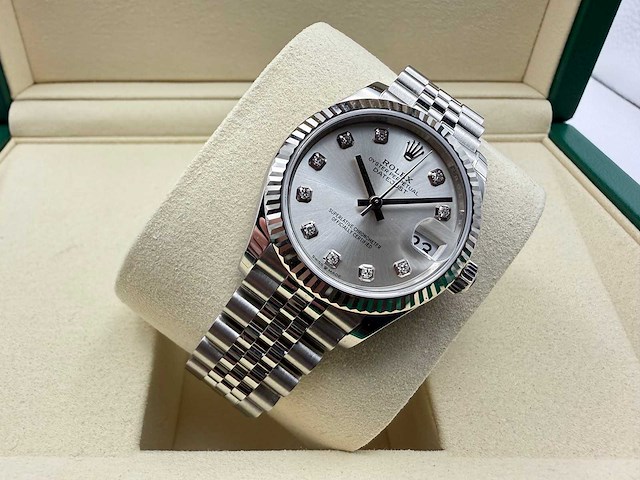Rolex datejust 31 278274 | silver diamond dot | jubilee | 2026 | unworn - afbeelding 6 van  12