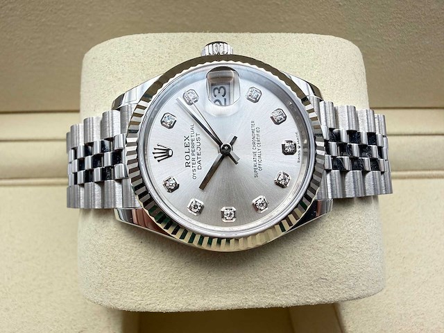 Rolex datejust 31 278274 | silver diamond dot | jubilee | 2026 | unworn - afbeelding 7 van  12