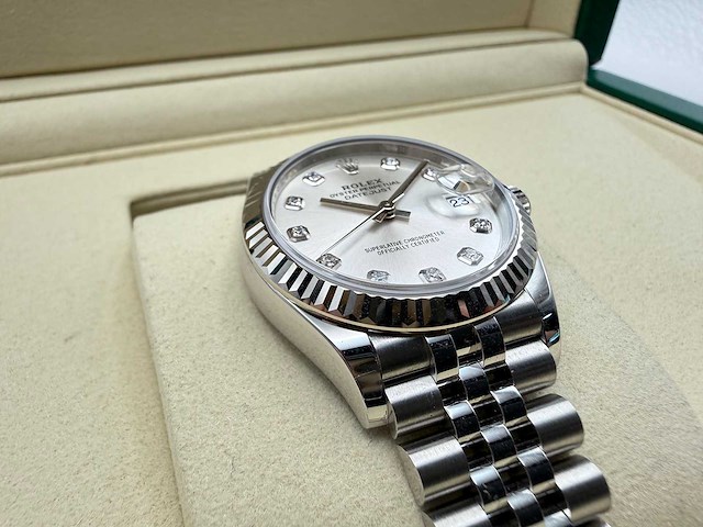 Rolex datejust 31 278274 | silver diamond dot | jubilee | 2026 | unworn - afbeelding 12 van  12