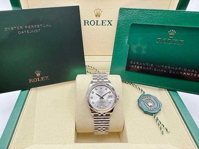 Rolex datejust 31 278274 | silver diamond dot | jubilee | 2026 | unworn - afbeelding 3 van  12