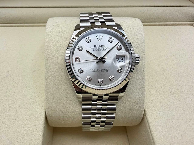 Rolex datejust 31 278274 | silver diamond dot | jubilee | 2026 | unworn - afbeelding 1 van  12