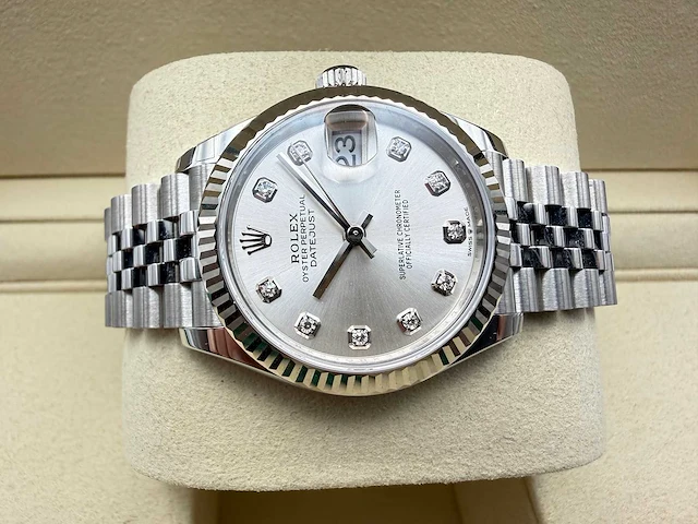 Rolex datejust 31 278274 | silver diamond dot | jubilee | 2026 | unworn - afbeelding 7 van  12