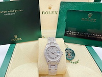 Rolex datejust 31 | steel oyster iced out natural diamonds | roman dial | 2023 - afbeelding 3 van  12