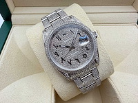 Rolex datejust 36 126200 | full "iced" out with natural diamonds | arabic dial | 2024 - afbeelding 5 van  12